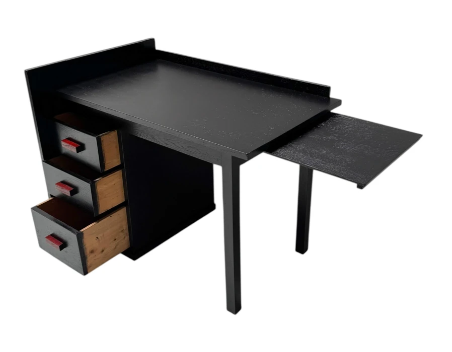 Art Deco Modernist Black Lacquered Desk or Writing Table, 1930s